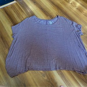 American Eagle Outfitters burgundy and white flow shirt